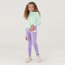 Blusa Básica Em Ribana Infantil Menina Verde Brandili