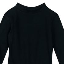 Blusa Básica Em Ribana Menina Preto Brandili