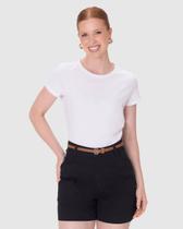 Blusa Básica Feminina Baby Look Em Algodão Blusa Básica Feminina Baby Look Em Algodão