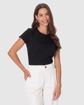 Blusa Básica Feminina Baby Look Em Algodão Blusa Básica Feminina Baby Look Em Algodão
