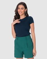 Blusa Básica Feminina Baby Look Em Algodão Blusa Básica Feminina Baby Look Em Algodão