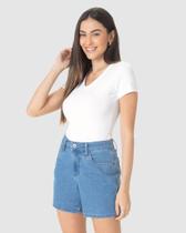 Blusa Básica Feminina Decote V Em Algodão