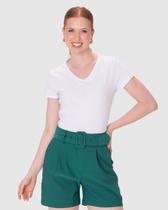 Blusa Básica Feminina Decote V Em Algodão