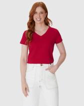 Blusa Básica Feminina Decote V Em Algodão