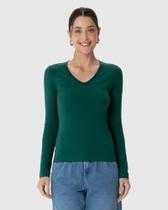 Blusa Basica Feminina Gola V manga longa Malwee 549