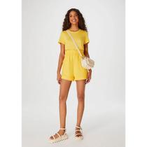 Blusa Básica Feminina Manga Curta Amarelo Hering Blusa Básica Feminina Manga Curta Amarelo Hering