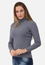 Blusa Básica Feminina Manga Longa Gola Alta 1121