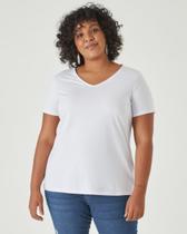 Blusa Básica Feminina Plus Size Decote V Em Meia Malha Anti Odor