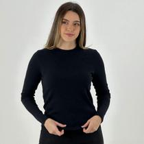 Blusa Básica Hering Manga Longa Canelada Feminina