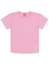 Blusa Básica Infantil Menina Canelado Rosa Cinti