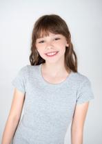 Blusa Básica Infantil Menina Slim Em Ribana - Cinza - Hering