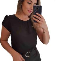 Blusa Basica Manga Curta Verão Tecido Viscose Ref. 15460 Blusa Basica Manga Curta Verão Tecido Viscose Ref. 15460
