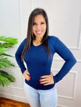 Blusa Básica Manga Longa Decote Em V 351