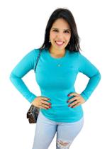 Blusa Básica Manga Longa Decote Redondo 350