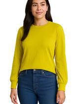 Blusa Básica Manga Longa Rosa Santa Viscose