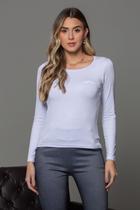 Blusa Básica Manga Longa Zipituka 302 Branca Blusa Básica Manga Longa Zipituka 302 Branca