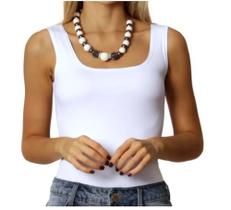 Blusa Básica Regata Branca Feminina