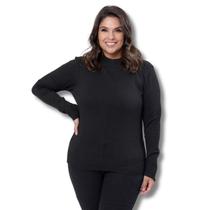 Blusa Básica Tricot Trico Blusinha Feminina Cacharrel Cacharel Tendencia Segunda Pele Manga Longa Gola Alta M2-578