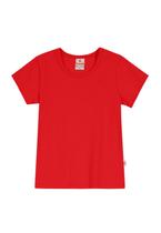 Blusa básica vermelha infantil menina em cotton brandili