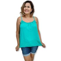 Blusa Bata Alça Com Regulagem Viscose Estampada Gg Plus Size