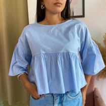 Blusa Bata babado Feminina Adulto