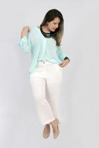 Blusa Bata de Viscose - Verde Água - Tamanho M