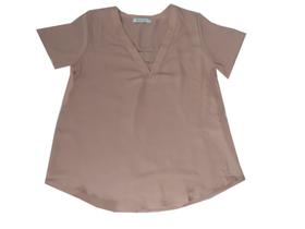 Blusa bata em Crepe decote V com fenda nas costas Rabusch