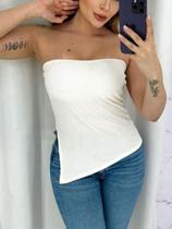 Blusa Bata Feminina Assimétrica sem alça Moda Blogueira Super Tendência