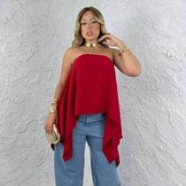 Blusa Bata Feminina Cropped Capa Morcego com Top Faixa Tendência Boho Multi Formas Blusa Bata Feminina Cropped Capa Morcego com Top Faixa Tendência Boho Multi Formas