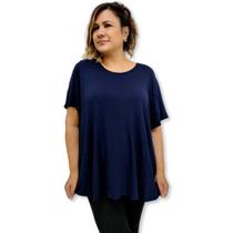 Blusa Bata Feminina Manga Curta Malha Lisa Plus Size 52 54 Blusa Bata Feminina Manga Curta Malha Lisa Plus Size 52 54