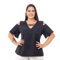 Blusa Bata Feminina Ombro Vazado Plus Size Nova Coleção 206