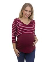 Blusa Bata Gestante Amamentação Manga 3/4 Viscolycra Linda Gestante Blusa Bata Gestante Amamentação Manga 3/4 Viscolycra Linda Gestante