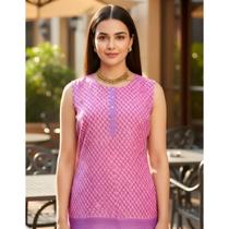 Blusa Bata Indiana Boho Seda Bordada Manga Cavada IF-2230