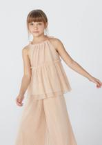 Blusa Bata Infantil Menina Com Tule