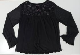 Blusa bata juvenil preto 10 anos dviller