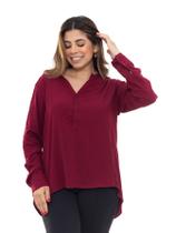 Blusa Bata Maga Longa Premium Social Feminina Tendência