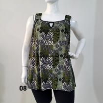 Blusa bata Plus Size Tam 54, 56, 58 regata lisa Viscolycra (ref. 242) - BULKY Blusa bata Plus Size Tam 54, 56, 58 regata lisa Viscolycra (ref. 242) - BULKY