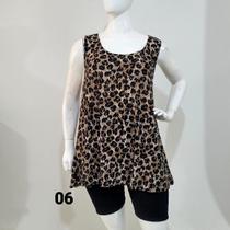 Blusa bata Plus Size Tam G7 e G8 regata nadador estampada malha fria (Liganete) (254) - BULKY Blusa bata Plus Size Tam G7 e G8 regata nadador estampada malha fria (Liganete) (254) - BULKY