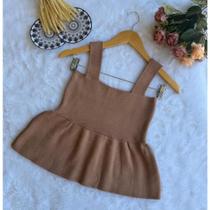 Blusa Bata Regata Feminina Com Babado Peplum Tricot Modal Verão 2025 Realize Trico Rodadinha