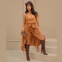 Blusa Bata Regata Feminina Túnica Babados Alcinha Regulável Moda Blogueira