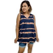 Blusa Bata Regata Malha Viscolycra Plus Size Tamanho 52 54