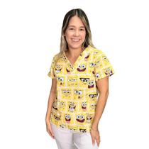 Blusa Bata Scrub Pijama Cirúrgico - Oxfordine - Bob Esponja