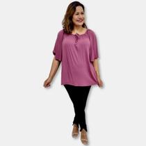 Blusa Bata Viscolycra Ciganinha Estampada Plus Size G2
