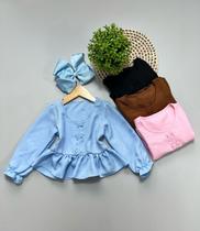 Blusa Batinha infantil de menina delicada com Lacinhos modinha kids mini diva