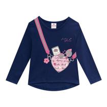 Blusa Bebê Brandili Coração Manga Longa Feminina