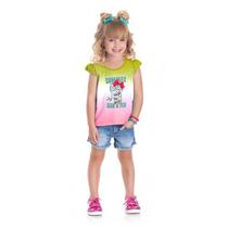 Blusa Bebê Menina Summer Cat Blusa Bebê Menina Summer Cat