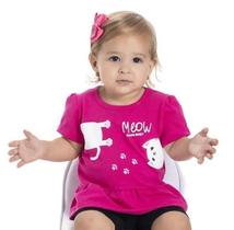 Blusa Bebê Menina Verão Meow - Gueda Blusa Bebê Menina Verão Meow - Gueda