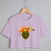 Blusa Blusinha Camiseta Cropeed TShirt Feminina Algodão Tecido Premium Estampa Digital AHE CS 2