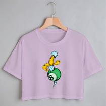 Blusa Blusinha Camiseta Cropped TShirt Feminina Algodão Tecido Premium Estampa Digital Adaga Bola Oito Blusa Blusinha Camiseta Cropped TShirt Feminina Algodão Tecido Premium Estampa Digital Adaga Bola Oito