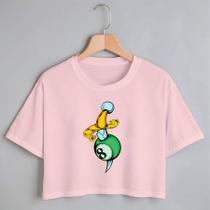 Blusa Blusinha Camiseta Cropped TShirt Feminina Algodão Tecido Premium Estampa Digital Adaga Bola Oito Blusa Blusinha Camiseta Cropped TShirt Feminina Algodão Tecido Premium Estampa Digital Adaga Bola Oito